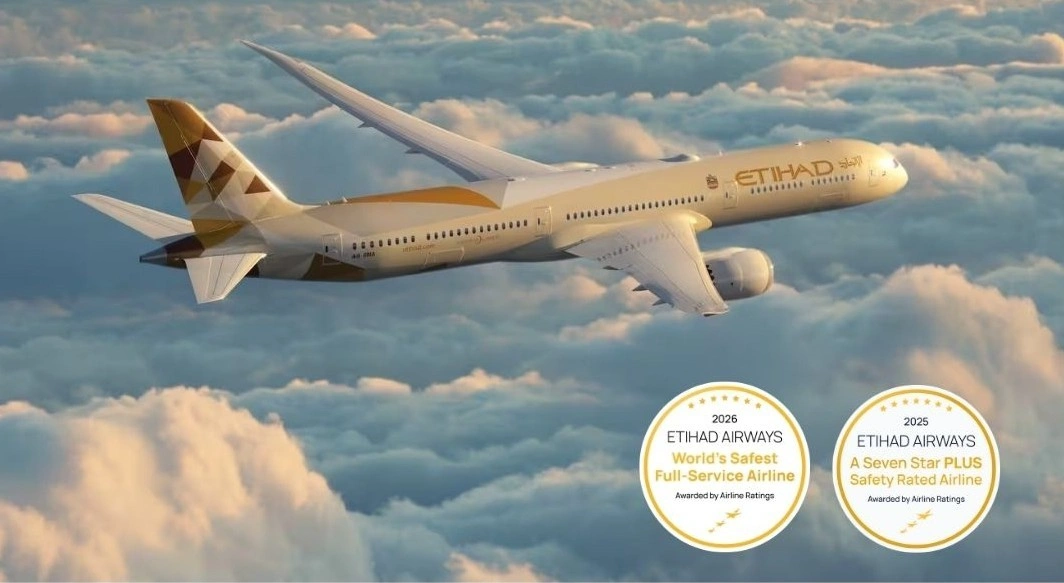 Etihad ranked world’s safest airline for 2026